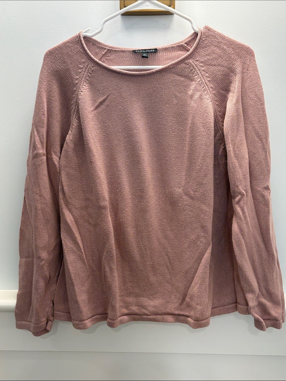 Eileen Fisher Dusty Rose Knit Long-Sleeve Top